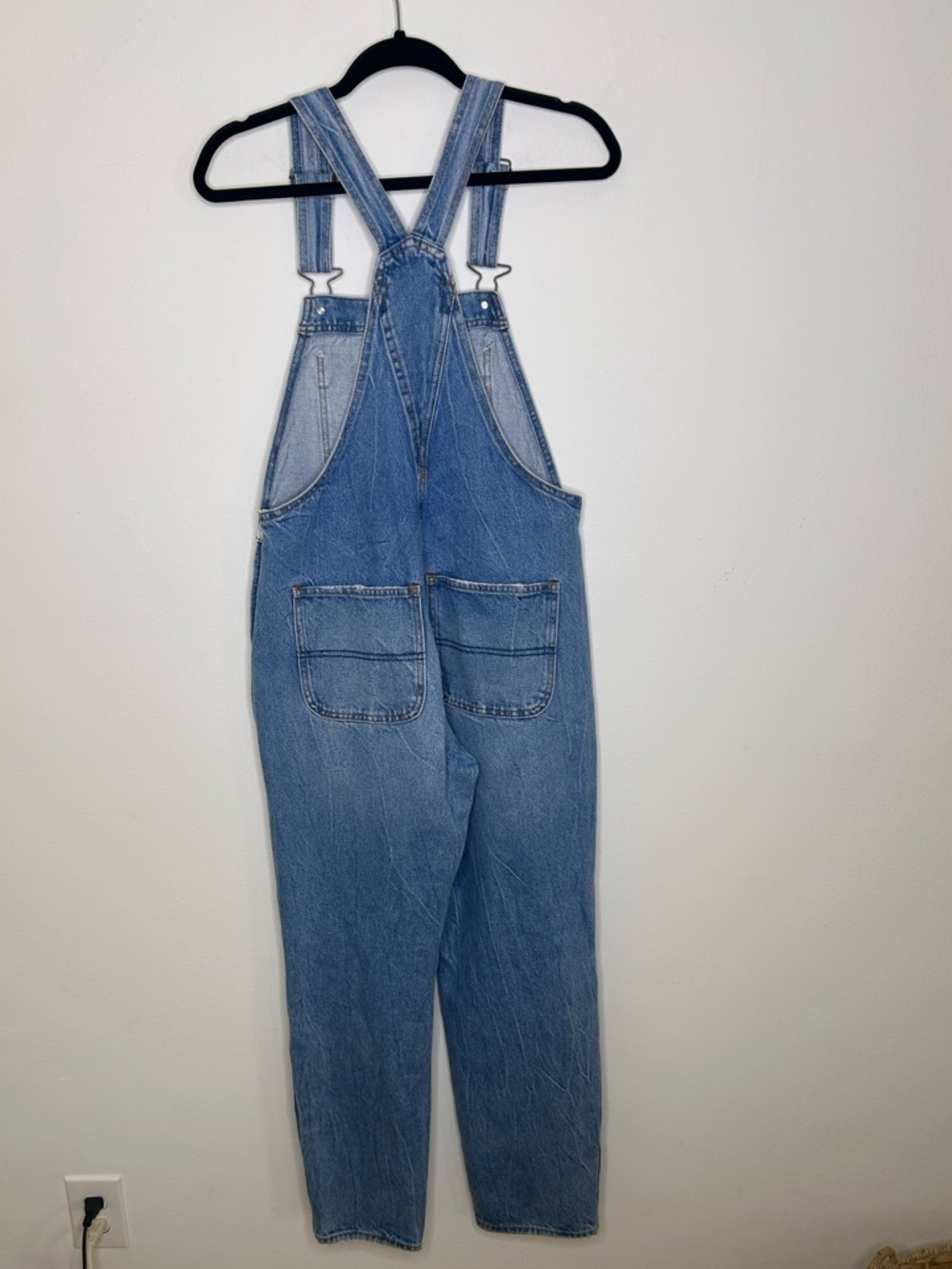 Abercrombie & Fitch distressed denim cotton bib overalls size small - Picture 7 of 8